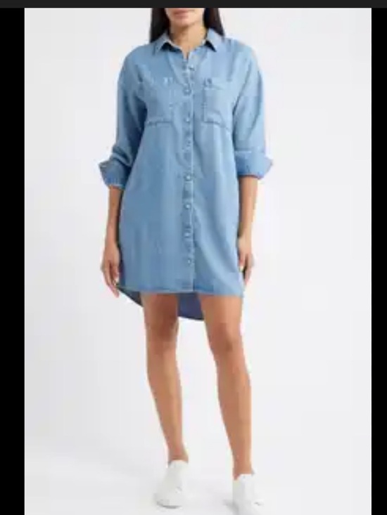 new directions Dresses & Skirts - new directions Light Blue Denim Shirt Dress